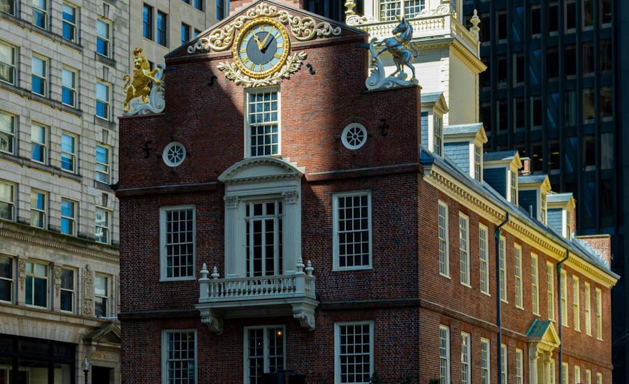 old state house i boston i USA här fanns det inga gummilister tillgängliga när byggnaden uppfördes år 1713